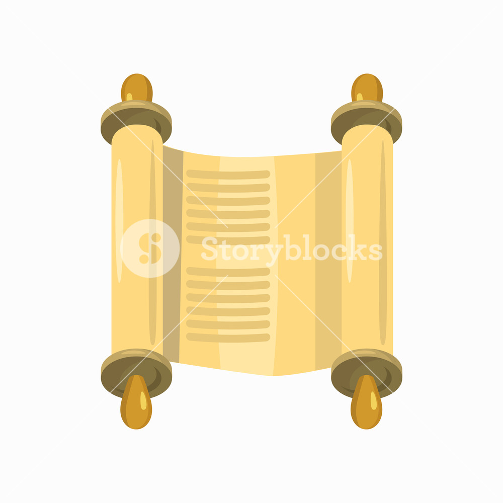 1000x1000 Jewish Torah Scroll In Expanded Form Icon In Cartoon Style
