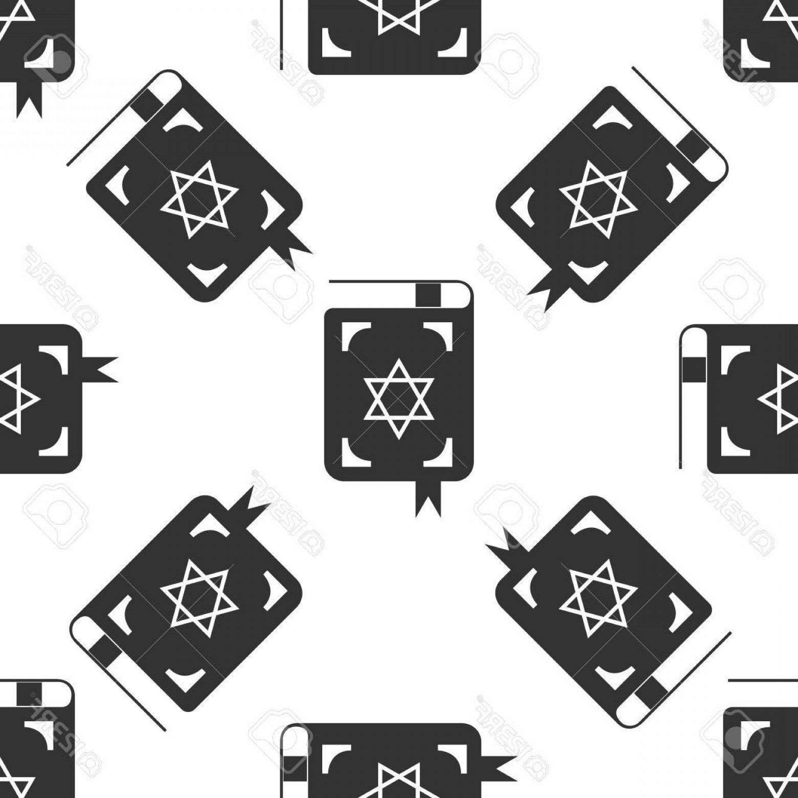 1560x1560 Photostock Vector Jewish Torah Book Icon Pattern On White