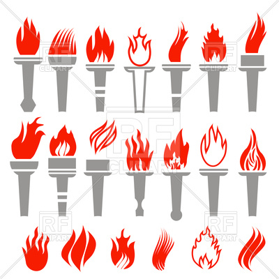 400x400 Set Of Torch Icon Vector Image Of Signs, Symbols, Maps