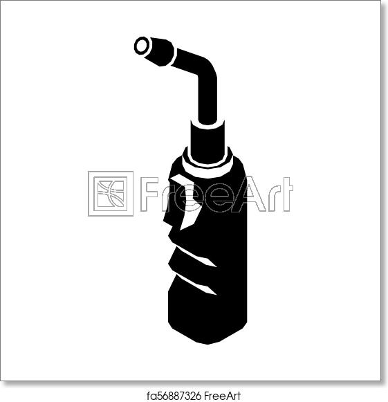 561x581 Free Art Print Of Avto Welding Torch Icon, Simple Black Style