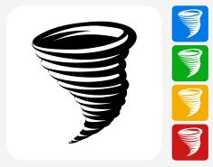 235x185 Tornado Icon Flat Graphic Design Vector Art Illustration Cool