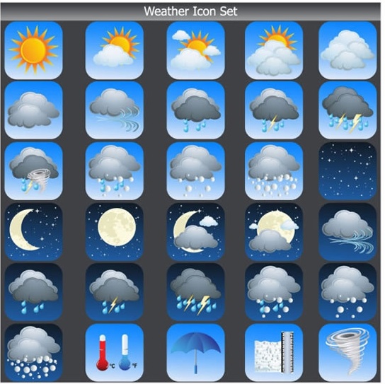 544x543 Cartoon Weather Icon Clouds Fog Rain Thunder Tornado Vector Free