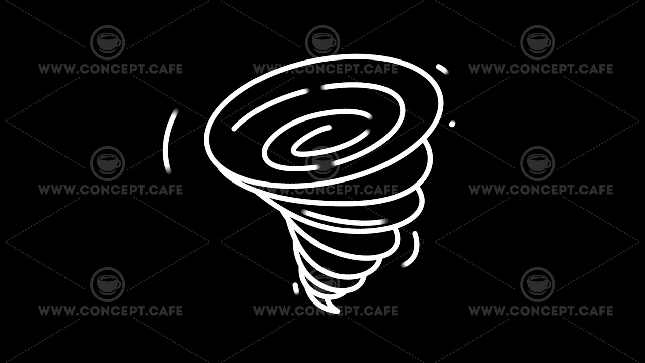 1280x720 Tornado Weather Forecast Line Icon On The Alpha Channel