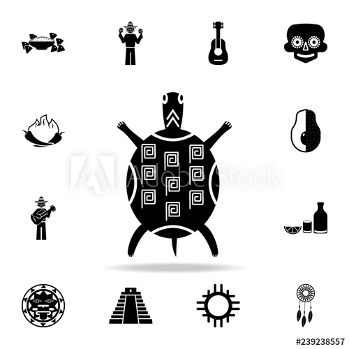 500x500 The Painted Mexican Tortoise Icon Detailed Set Of Elements Mexico