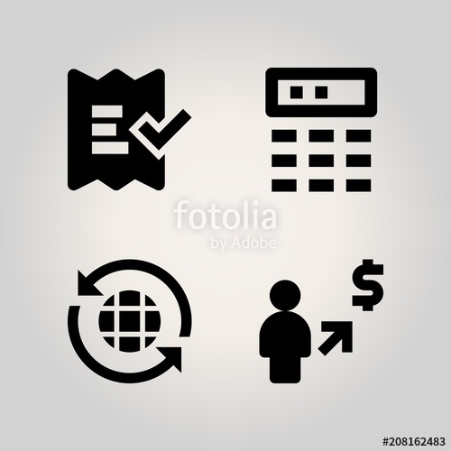 500x500 Banking Icon Set Diary, Total, Icon And Paying Illustration