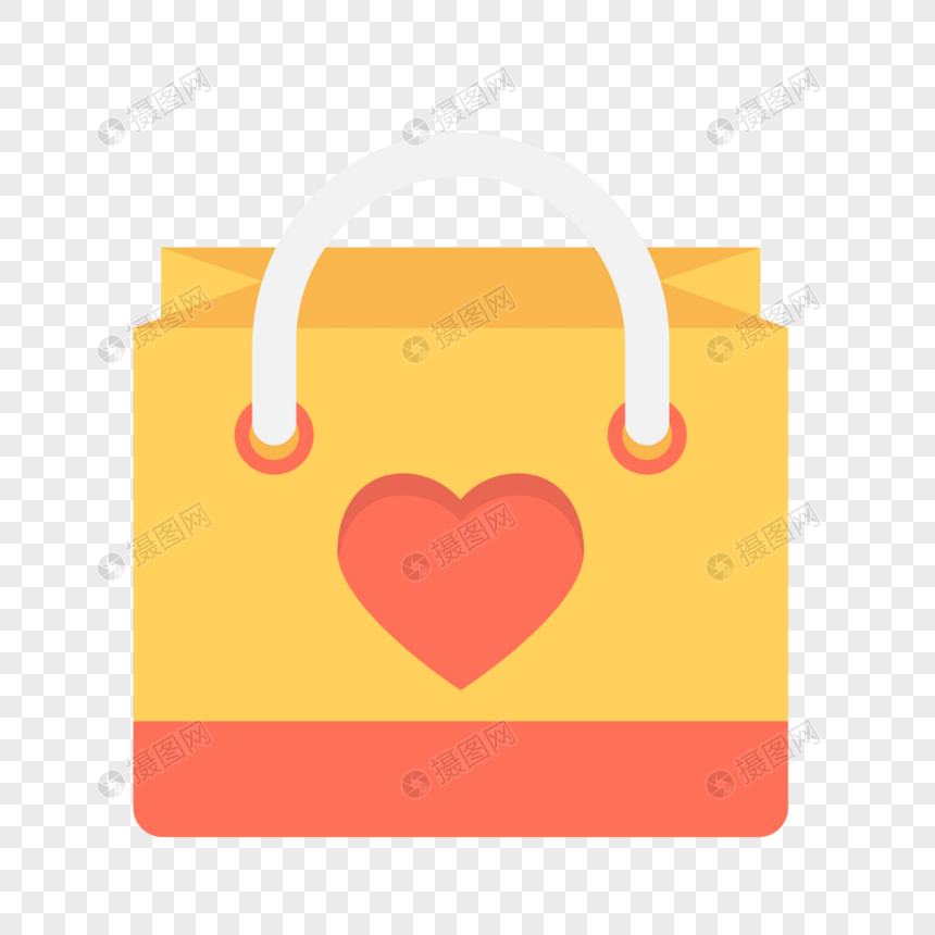 860x860 Love Tote Bag Icon Free Vector Illustration Material Png