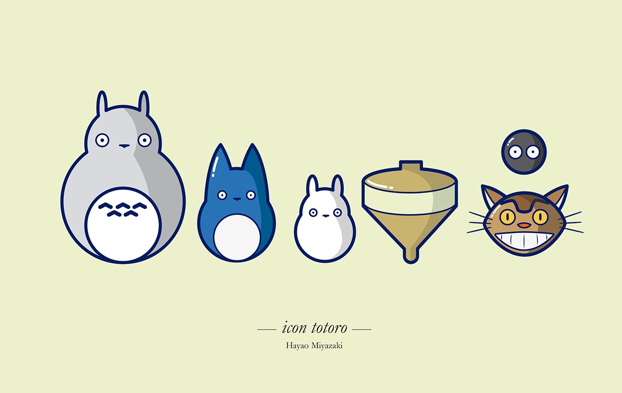 1240x784 Totoro Icon On Behance Studio Ghibli Totoro, Studio Ghibli