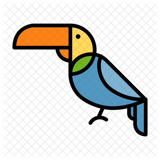 512x512 Toucan Icon Of Colored Outline Style
