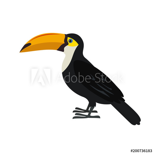 500x500 Cartoon Toucan Icon On White Background