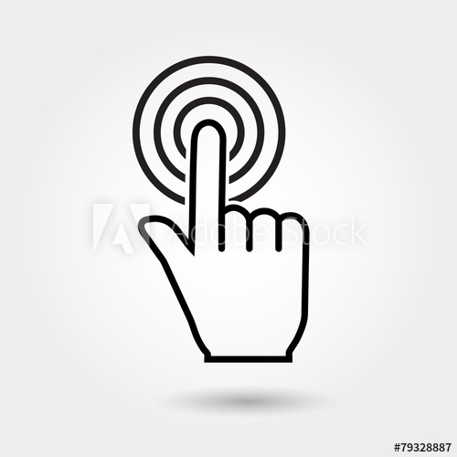 500x500 Vector Check Mark Icon, Touch Icon, Flat Icons, Hand With Presse