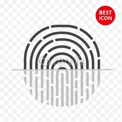 400x400 Fingerprint Vector Icon Simple Flat Protection Symbol