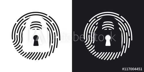 500x250 Vector Touch Id Fingerprint Icon Two Tone Version Of Touch Id