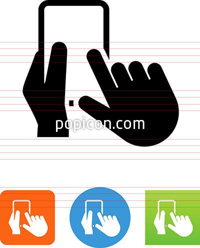 400x496 Hands Using Touch Screen Icon
