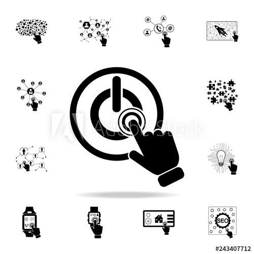 500x500 Press Power Button On Touch Screen Icon Detailed Set Of Digital