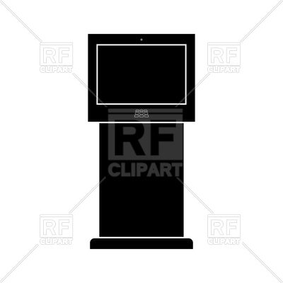 400x400 Terminal Stand With Touch Screen Black Color Icon Vector Image
