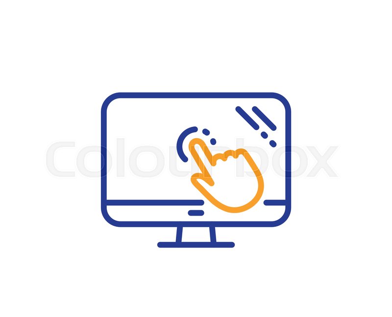800x647 Touch Screen Line Icon Online Quiz Stock Vector Colourbox