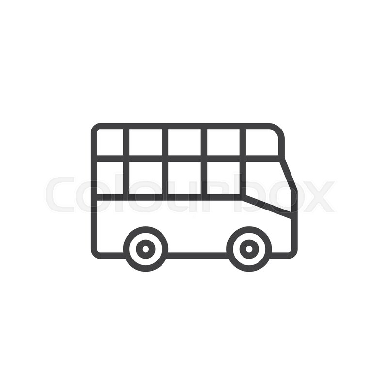 800x800 City Tour Bus Line Icon, Outline Stock Vector Colourbox
