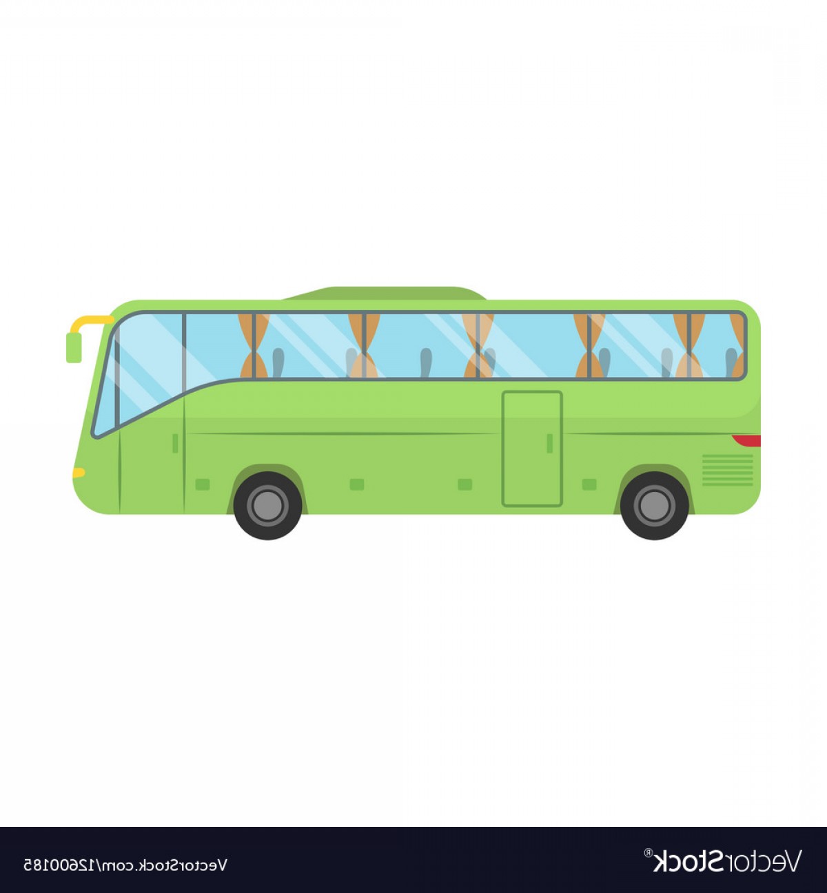 1200x1296 Green Tour Bus Icon In Cartoon Style Isolated On Vector Soidergi