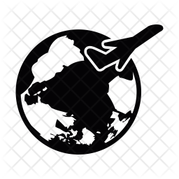 256x256 World Tour Icon Of Glyph Style