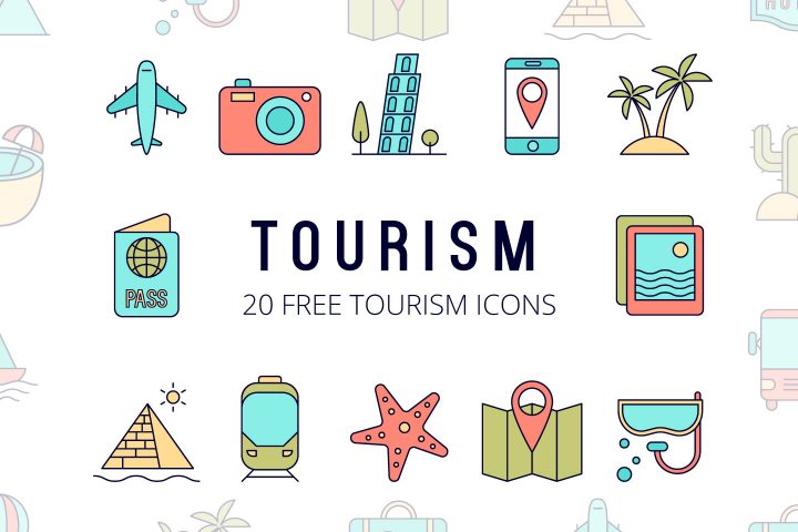 720x480 Tourism Vector Free Icon Set