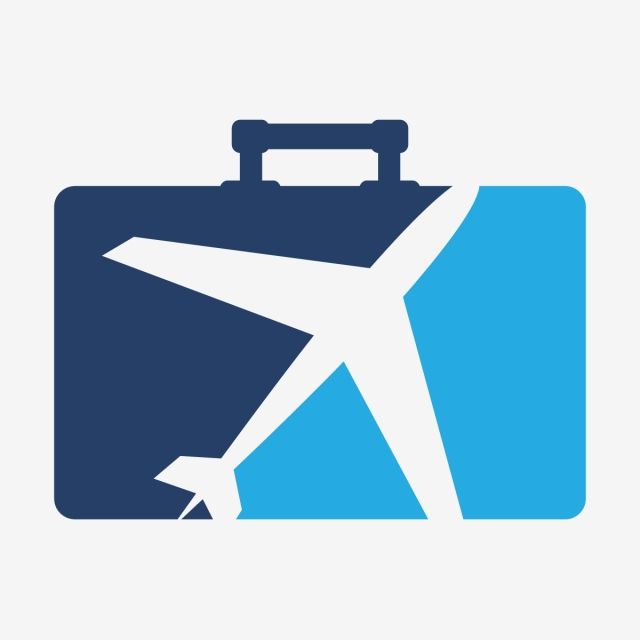 640x640 Travel Logo Airplane Luggage Bag Tourism Vector Icon Graphics