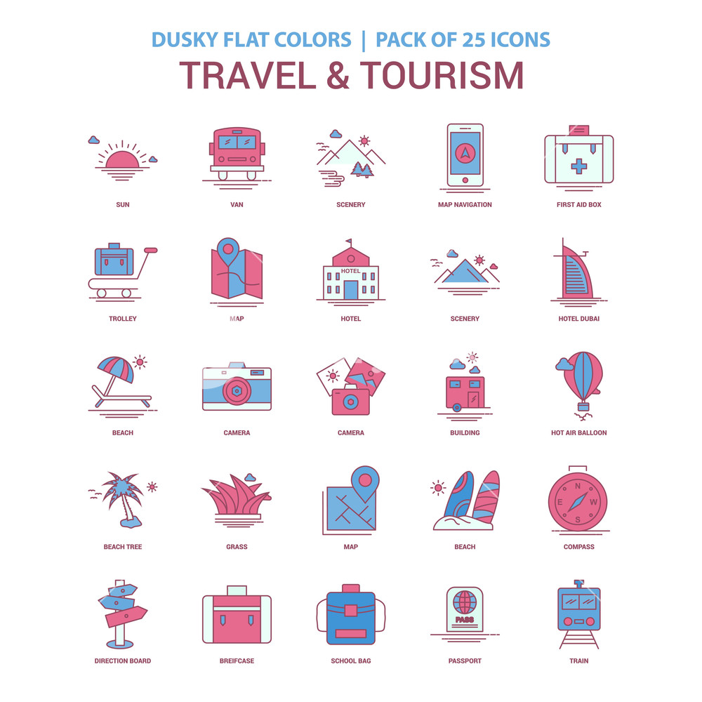 1000x1000 Travel And Tourism Icon Dusky Flat Color