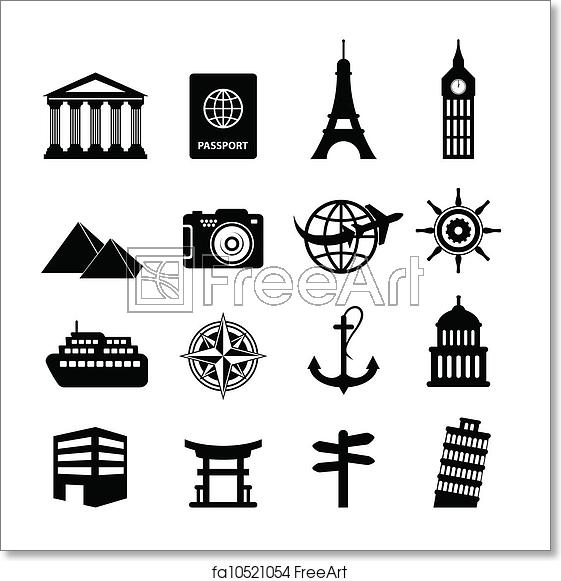 561x581 Free Art Print Of Travel And Tourism Icons Travel And Tourism