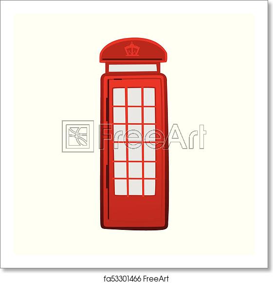 561x581 Free Art Print Of Cartoon Icon Of London Red Telephone Box Iconic