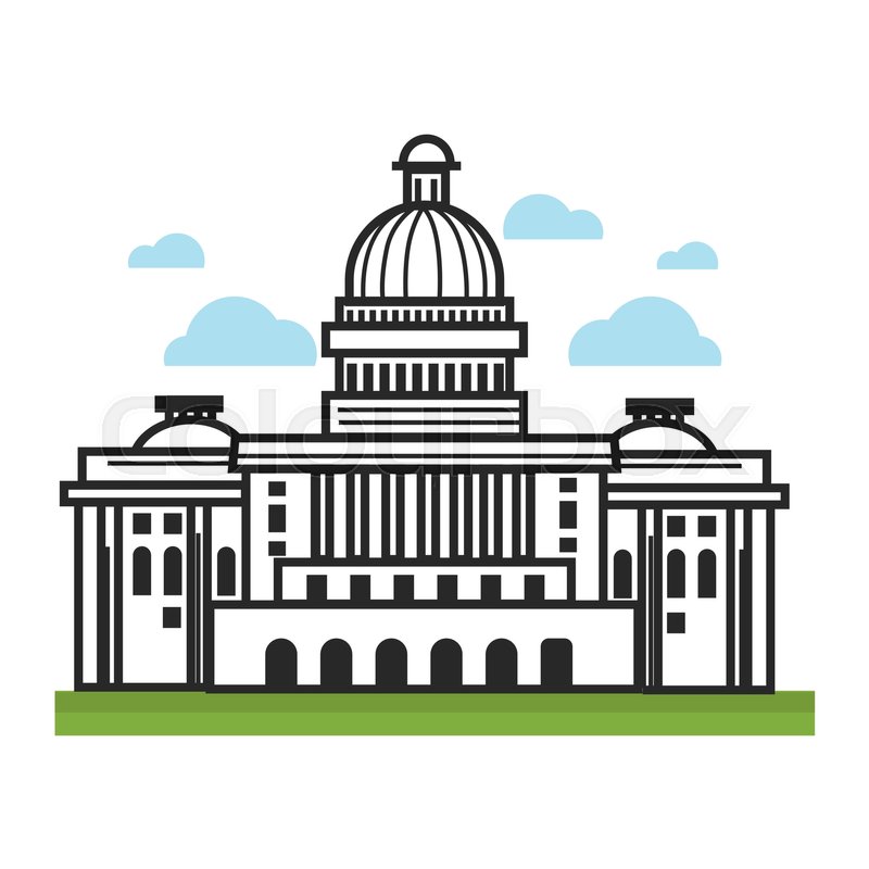800x800 White House Or Capitol Symbol For Usa Stock Vector Colourbox