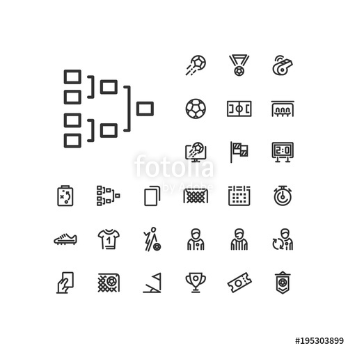 500x500 Tournament Icon In Set On The White Background Soccer Football