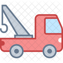 256x256 Tow Truck Icon Of Colored Outline Style