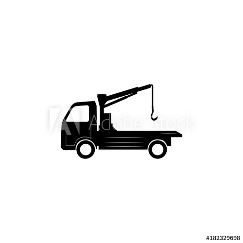 500x500 Silhouette Tow Truck Icon
