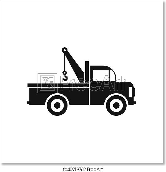 561x581 Free Art Print Of Car Towing Truck Icon In Flat Style Icon Icon
