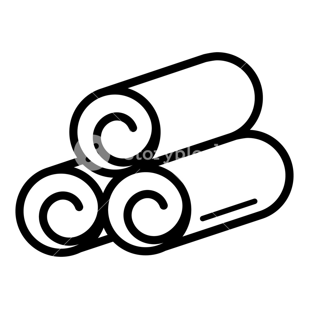 1000x1000 Rolled Towel Icon Outline Rolled Towel Vector Icon For Web Design