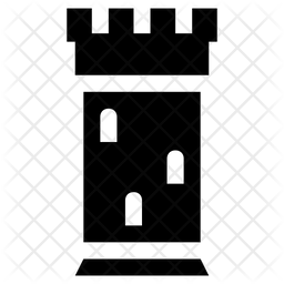 256x256 Ruins Tower Icon Of Glyph Style