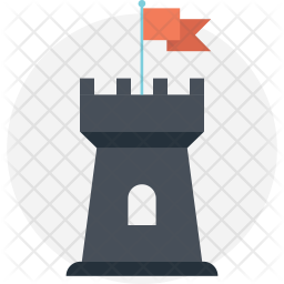 Castle Tower Icon Of Flat Style 256x256 Castle Tower Icon Of Flat Style