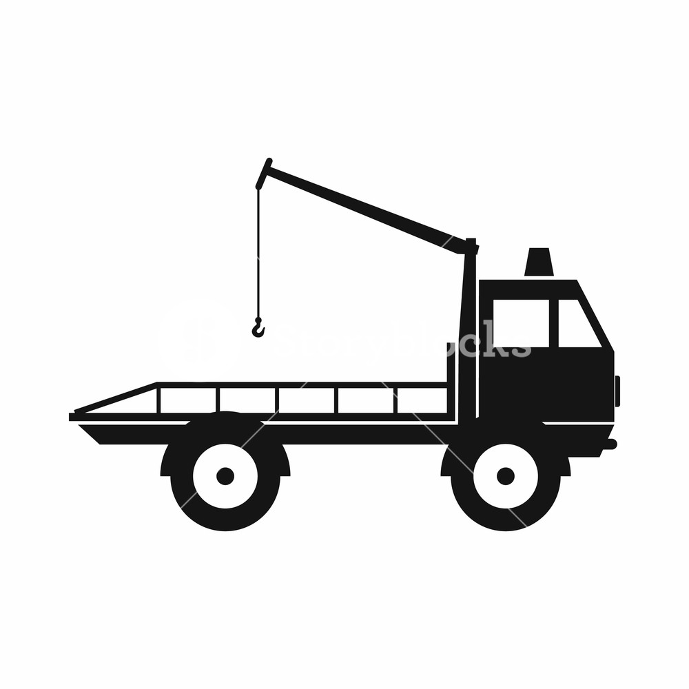 1000x1000 Car Towing Truck Icon In Simple Style Isolated On White Background