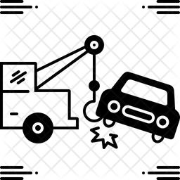 256x256 Car Towing Icon Of Glyph Style