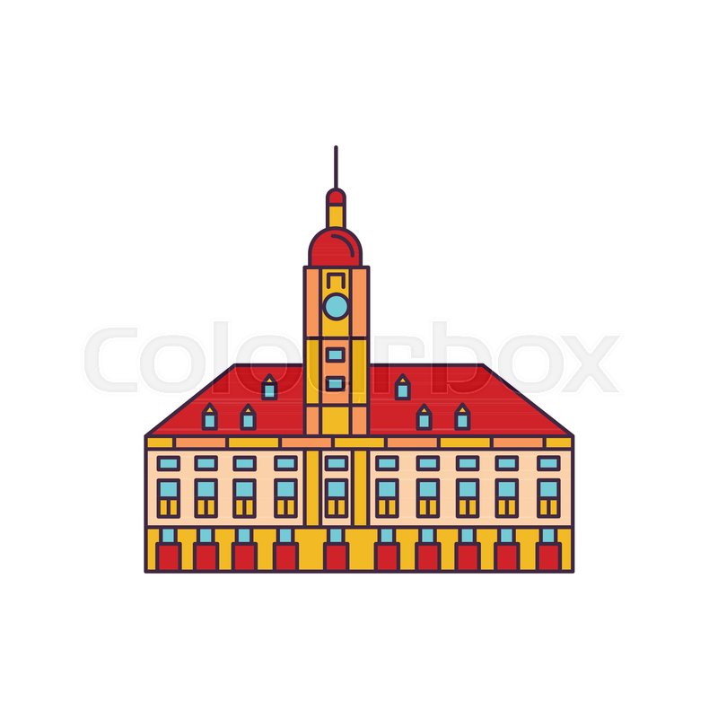 800x800 Town Hall Icon Cartoon Town Hall Stock Vector Colourbox