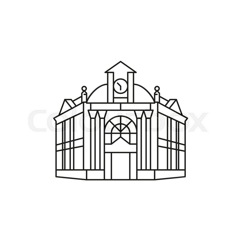 800x800 Town Hall Icon Outline Town Hall Stock Vector Colourbox