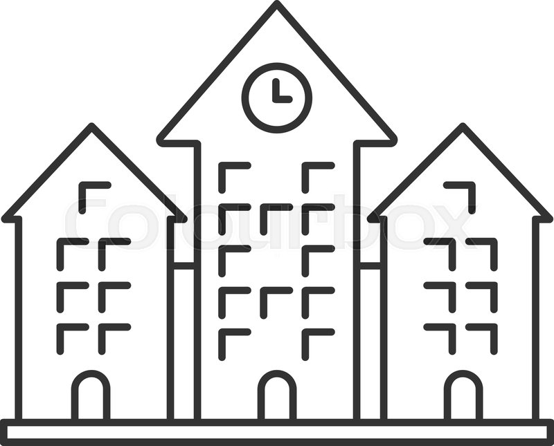 800x645 Town Hall Linear Icon Thin Line Stock Vector Colourbox