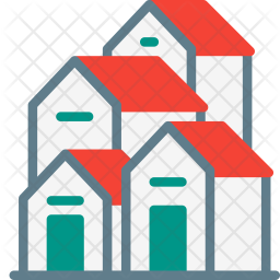 256x256 Town Icon Of Flat Style
