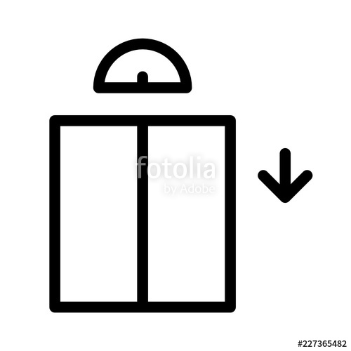 500x500 Elevator Down City Town Map Locations Vector Icon Stock Image