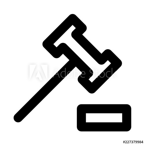 500x500 Gavel Justice City Town Map Locations Vector Icon