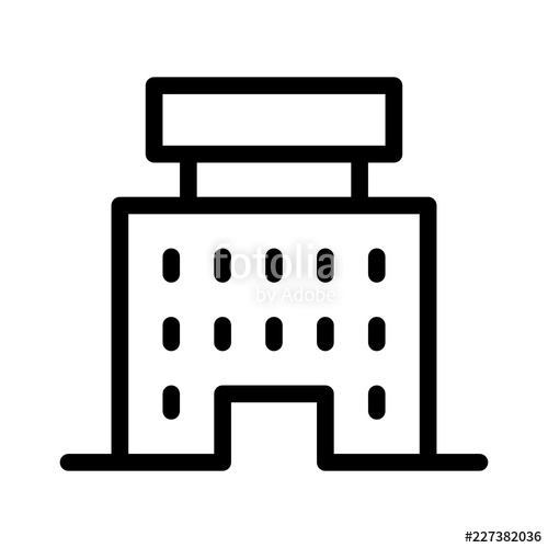 500x500 Hotel Building City Town Map Locations Vector Icon Stock Image