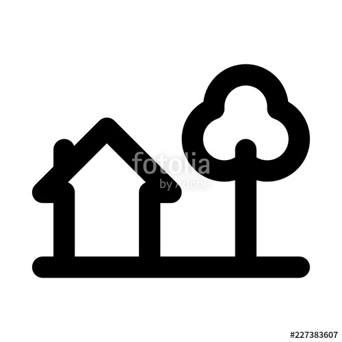 500x500 House Family City Town Map Locations Vector Icon Stock Image