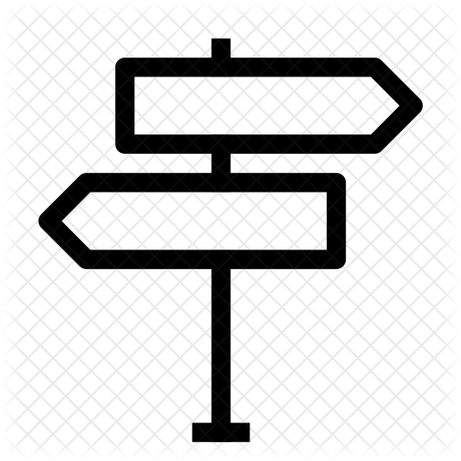 512x512 Map, Signpost, Direction, Street, Road, Town Icon Of Line Style