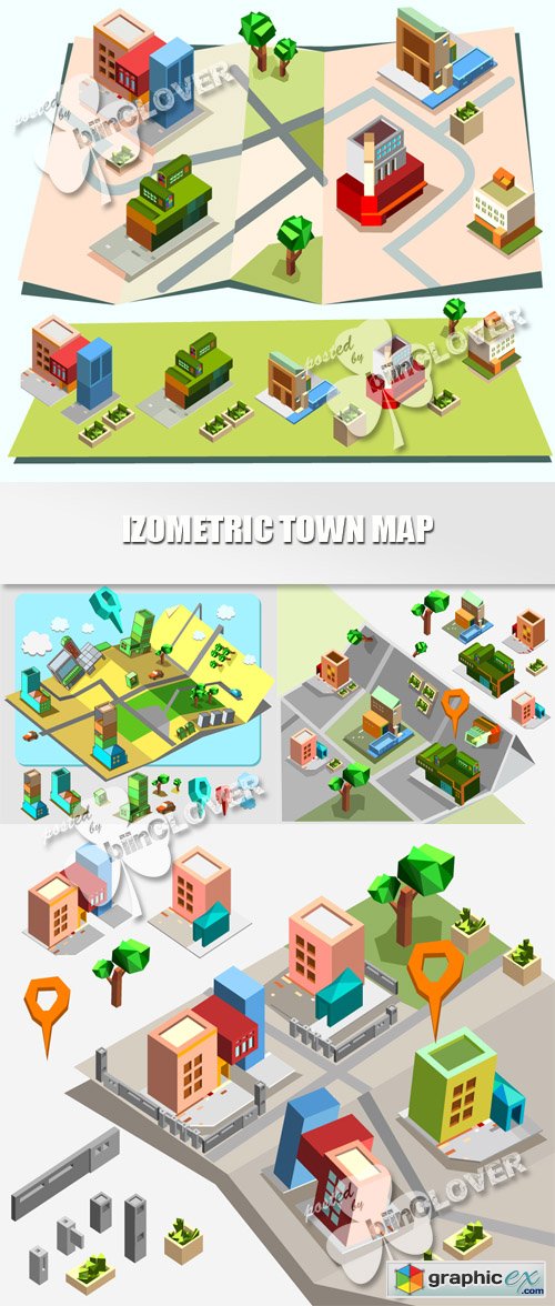 500x1176 Vector Isometric Town Map Free Download Vector Stock Image