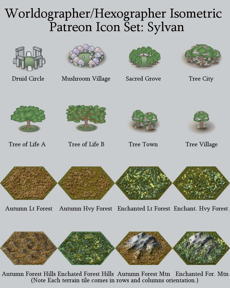 800x1000 Worldographer Isometric Style Sylvan World Map Icons