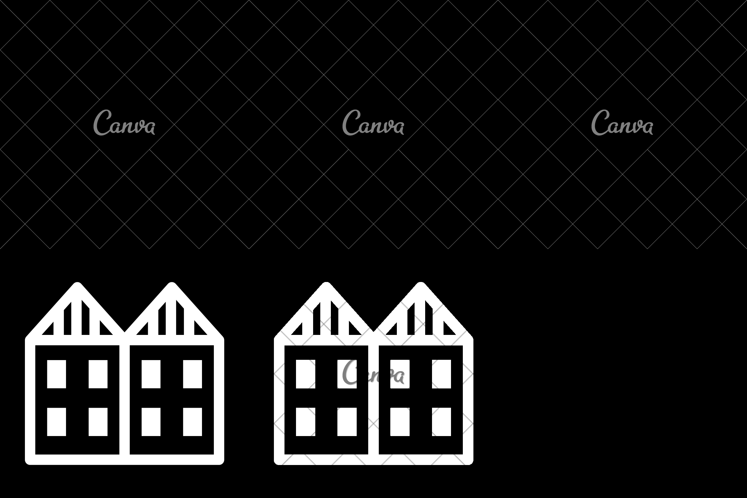 2400x1600 Residential Townhouse Isolated Icon